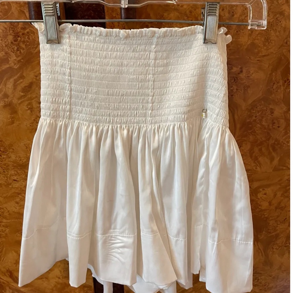 NATURAL LIFE White Satin Skirt-Skort